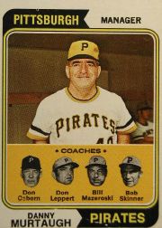 1974 Topps Baseball Cards      489     Danny Murtaugh MG